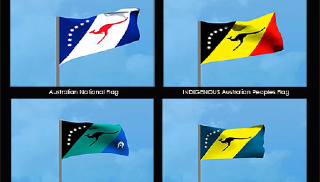 4 Australain Updated Flags Flying 447x316px